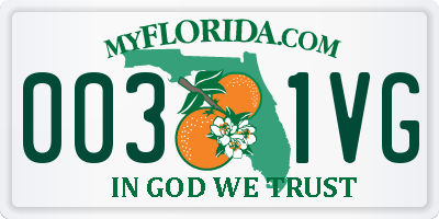 FL license plate 0031VG