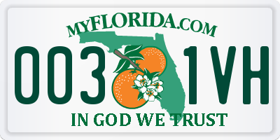 FL license plate 0031VH