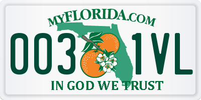 FL license plate 0031VL