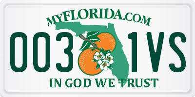 FL license plate 0031VS