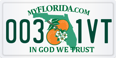 FL license plate 0031VT