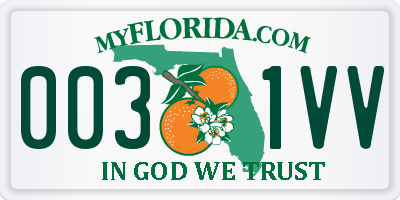 FL license plate 0031VV