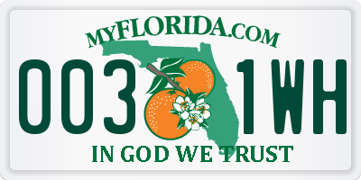 FL license plate 0031WH