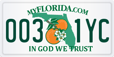 FL license plate 0031YC