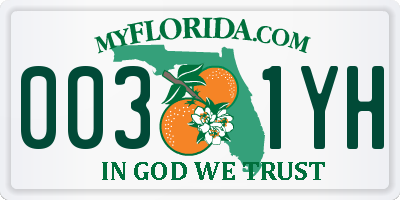 FL license plate 0031YH