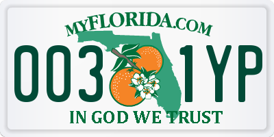 FL license plate 0031YP