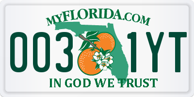 FL license plate 0031YT