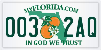 FL license plate 0032AQ
