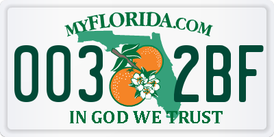 FL license plate 0032BF