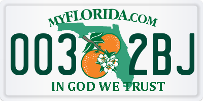 FL license plate 0032BJ
