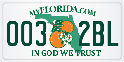 FL license plate 0032BL