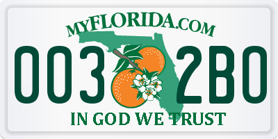 FL license plate 0032BO
