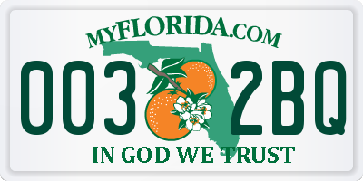 FL license plate 0032BQ