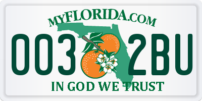 FL license plate 0032BU