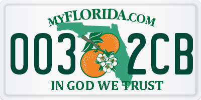FL license plate 0032CB