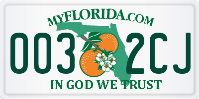 FL license plate 0032CJ
