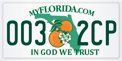 FL license plate 0032CP