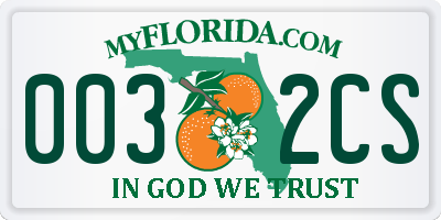 FL license plate 0032CS