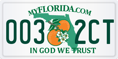 FL license plate 0032CT