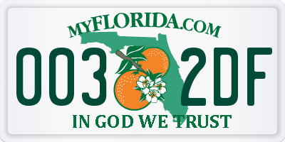 FL license plate 0032DF