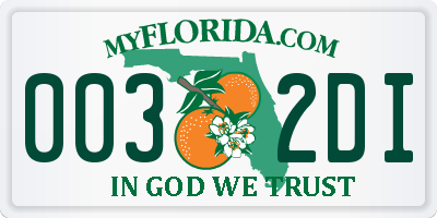 FL license plate 0032DI