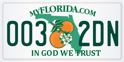 FL license plate 0032DN