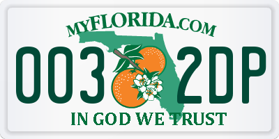 FL license plate 0032DP