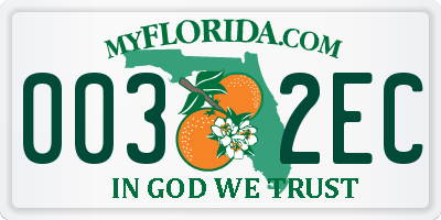 FL license plate 0032EC