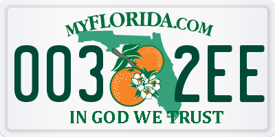 FL license plate 0032EE