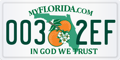 FL license plate 0032EF