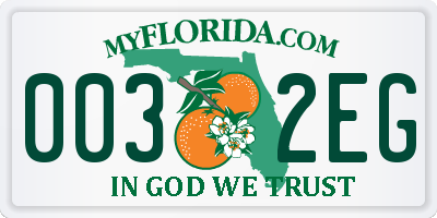 FL license plate 0032EG