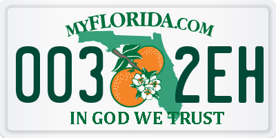 FL license plate 0032EH
