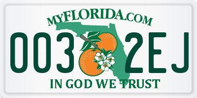 FL license plate 0032EJ