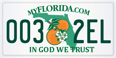 FL license plate 0032EL
