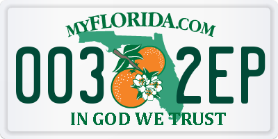 FL license plate 0032EP