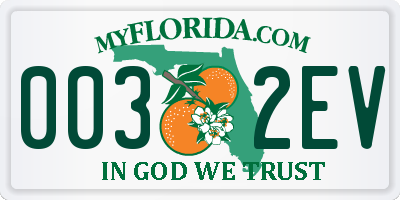 FL license plate 0032EV