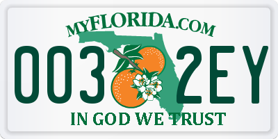 FL license plate 0032EY