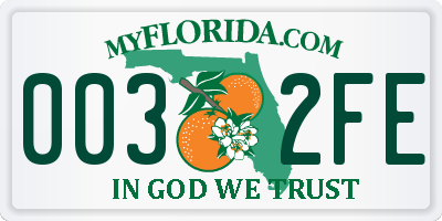 FL license plate 0032FE