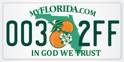 FL license plate 0032FF