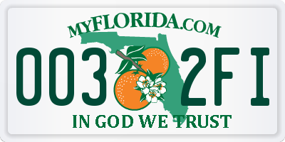 FL license plate 0032FI