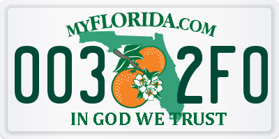 FL license plate 0032FO
