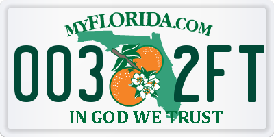 FL license plate 0032FT