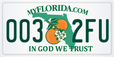 FL license plate 0032FU