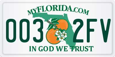 FL license plate 0032FV