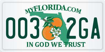 FL license plate 0032GA