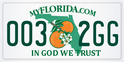 FL license plate 0032GG