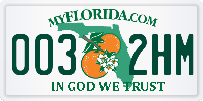 FL license plate 0032HM