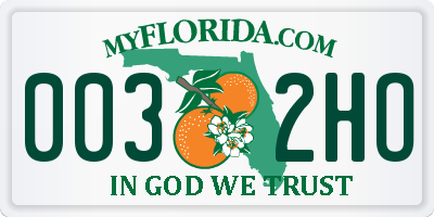 FL license plate 0032HO