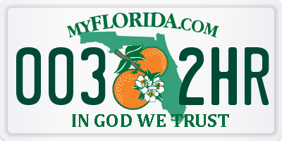 FL license plate 0032HR