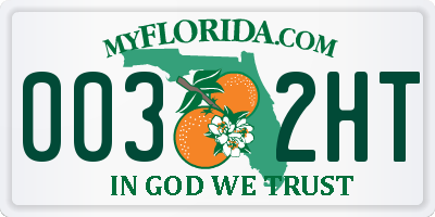 FL license plate 0032HT